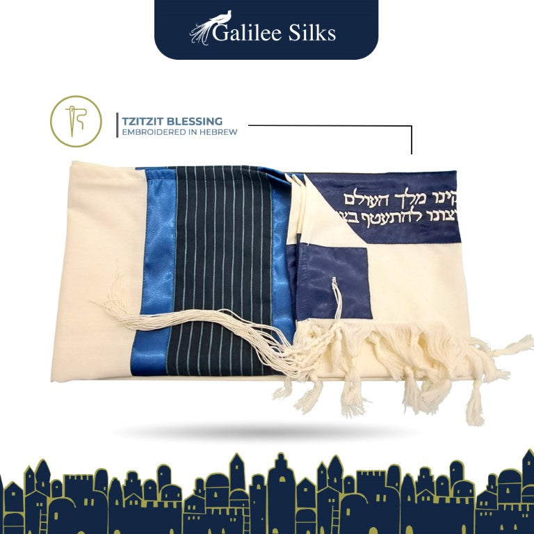 Custom Bar Mitzvah Tallit, Modern Tallit for Men