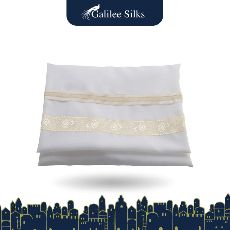 Cream Paisley Tallit for women, Bat Mitzvah Tallit, Girl's Tallit, Women's Tallit, Sheer Tallit bag