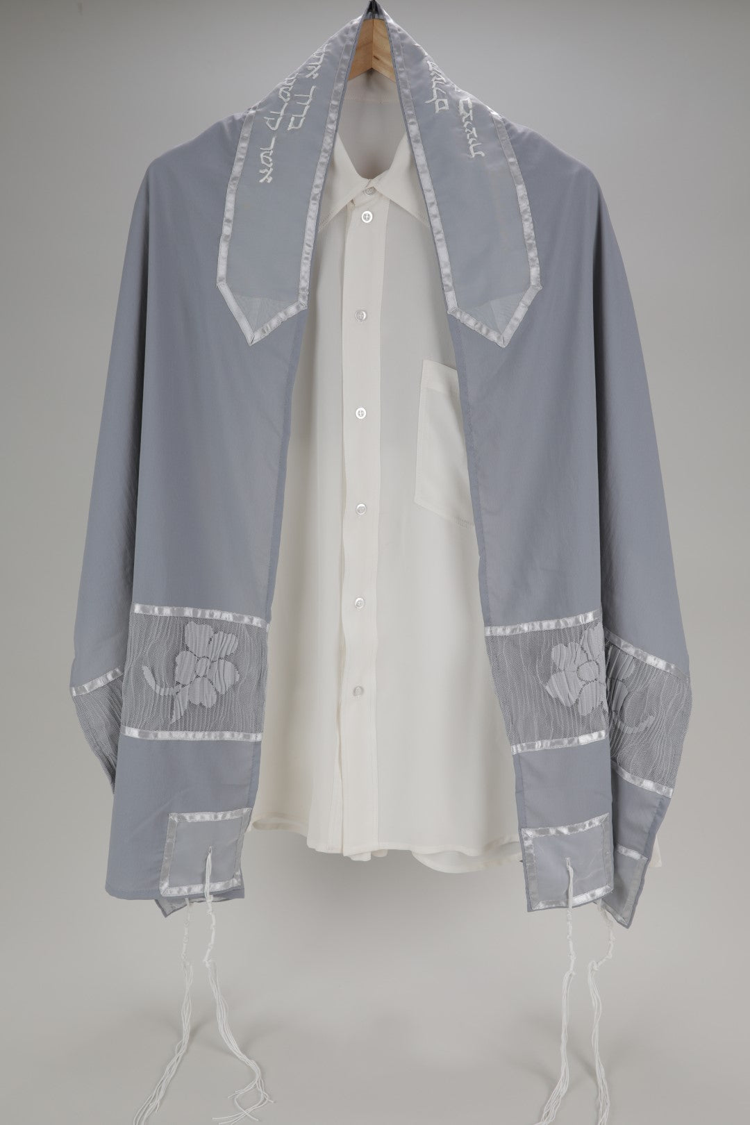 Exclusive elegant Gray floral tallit for Women