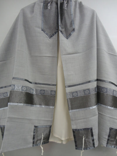 Light Grey Tallit, Bar Mitzvah Tallit Set, Modern Tallit, Contemporary Tallit