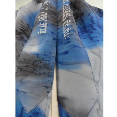 Blue and Black Silk Tallit for women