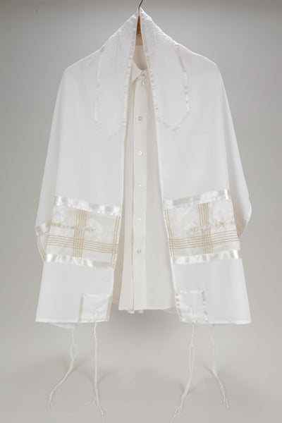 SHEER WHITE SPECIAL OCCASION PRAYER SHAWL