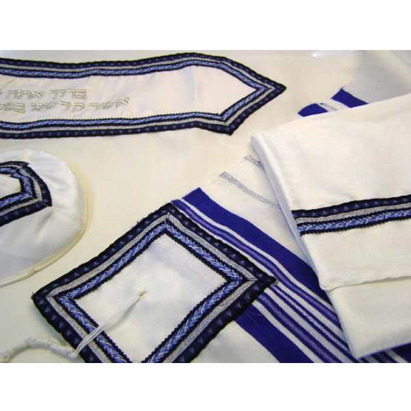 Jewish Tallit in Royal Blue