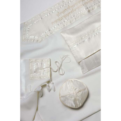 Classic wool Tallit for men, bar mitzvah tallit by Galilee Silks