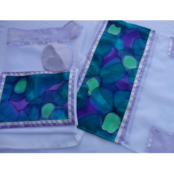 Silk Tallit for girl, Bat Mitzvah Tallit, Hand made Tallit, girls tallit set by Galilee Silks