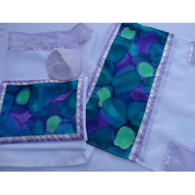 Silk Tallit for girl, Bat Mitzvah Tallit, Hand made Tallit, girls tallit set by Galilee Silks