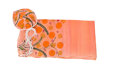 Peach Silk Tallit for Woman, Bat Mitzvah Tallit, girls tallit, womens tallit set by Galilee Silks