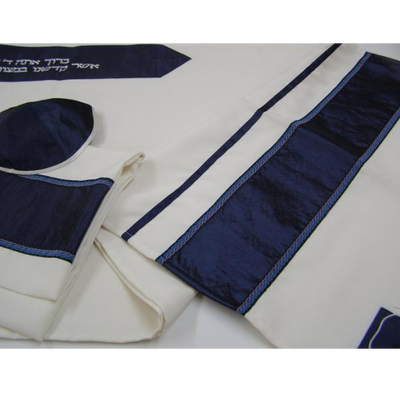 Blue and Purple Bar Mitzvah Tallit, vegan tallit, bar mitzvah tallit set, modern tallit, custom tallit by Galilee Silks, tallit for men