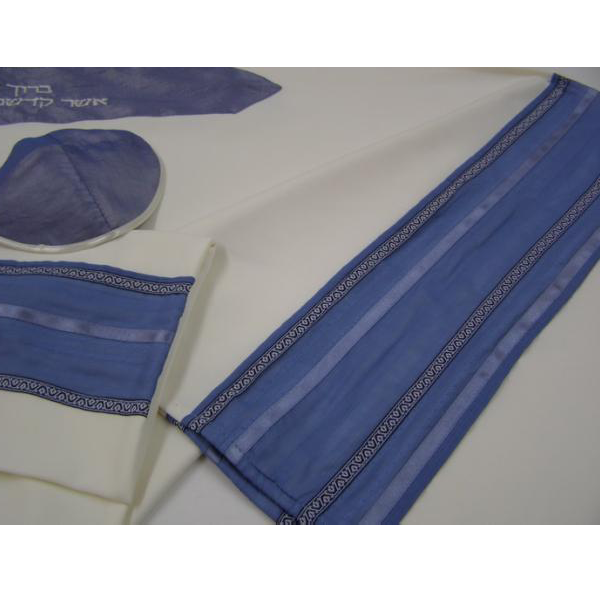 Slate Blue Patterned Tallit