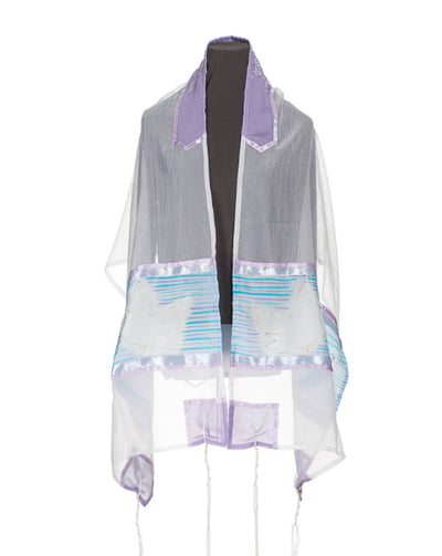 Silk Tallit for girl, Bat Mitzvah Tallit, Hand made Tallit by Galilee Silks