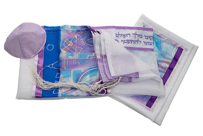 Silk Tallit for girl, Bat Mitzvah Tallit, Hand made Tallit, girls tallit set by Galilee Silks