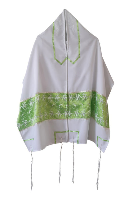 Galilee Silks green tallit for women