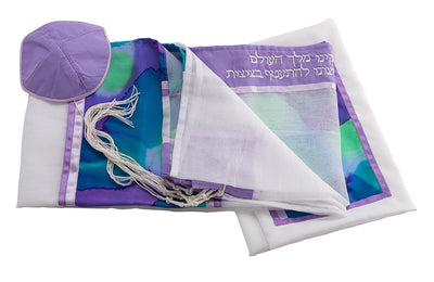 Silk Tallit for girl, Bat Mitzvah Tallit, Hand made Tallit set, girls tallit by Galilee Silks