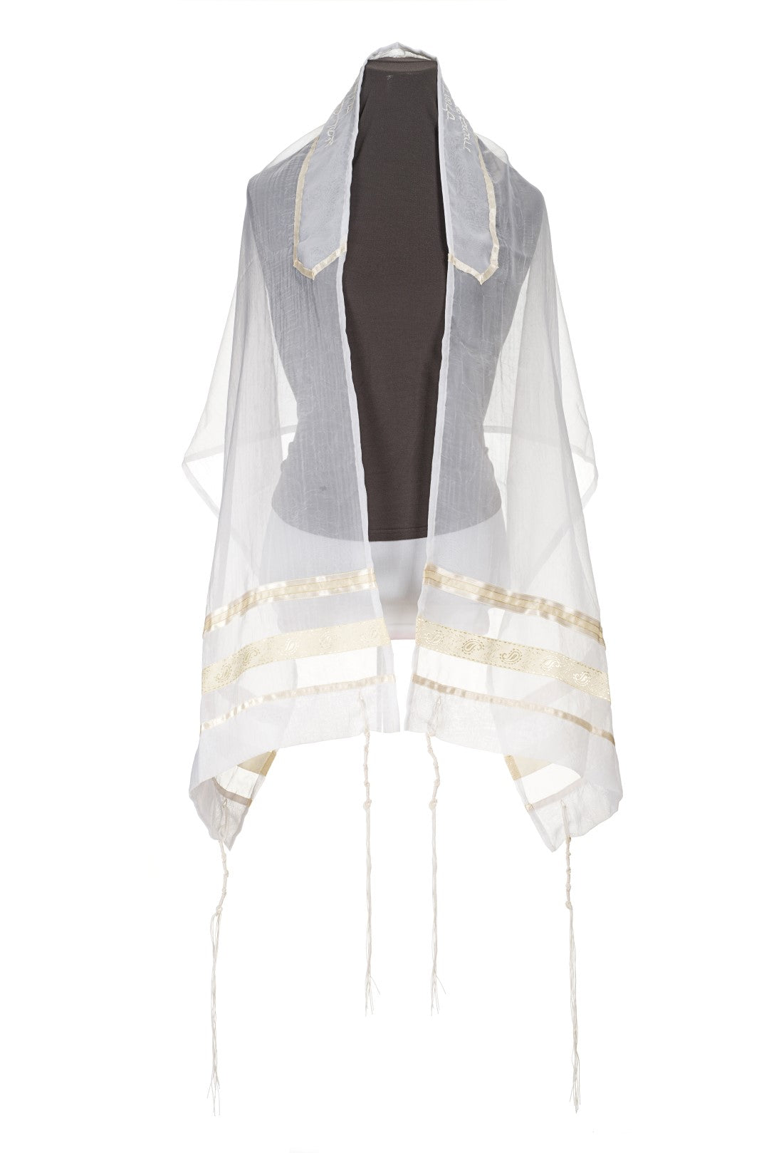 Creme Paisley Tallit for women, girls tallit, bat mitzvah tallit by Galilee Silks Israel