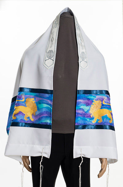 lion of Judah Jewish Prayer Shawl Tallit, Bar Mitzvah Tallit, Hebrew Prayer Shawl