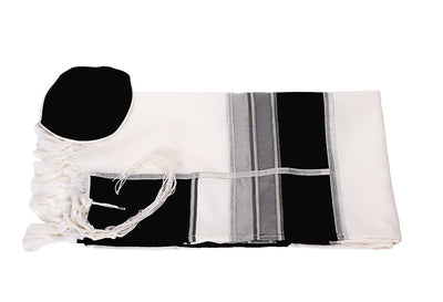 Sea of Galilee Tallit for Boy, Bar Mitzvah Tallit Set, Wool Tallit for Men, Modern Tallit, Tzitzit flat