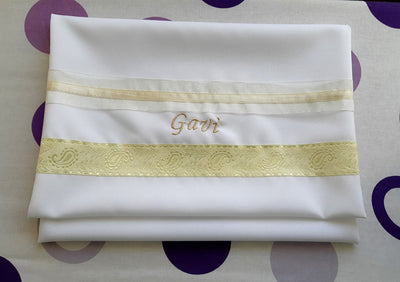 Cream Paisley Tallit for women, girls tallit, bat mitzvah tallit bag Gavi, womens tallit