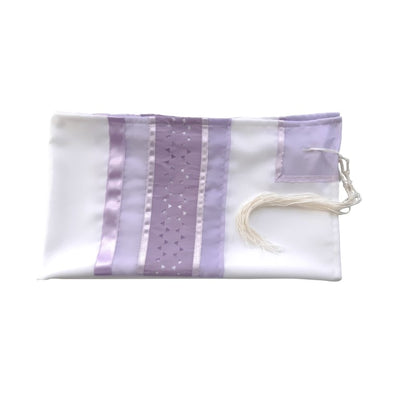 Lilac Star of David Tallit for Women, Bat Mitzvah Tallit, Girl's Tallit, Women's Tallit flat 1