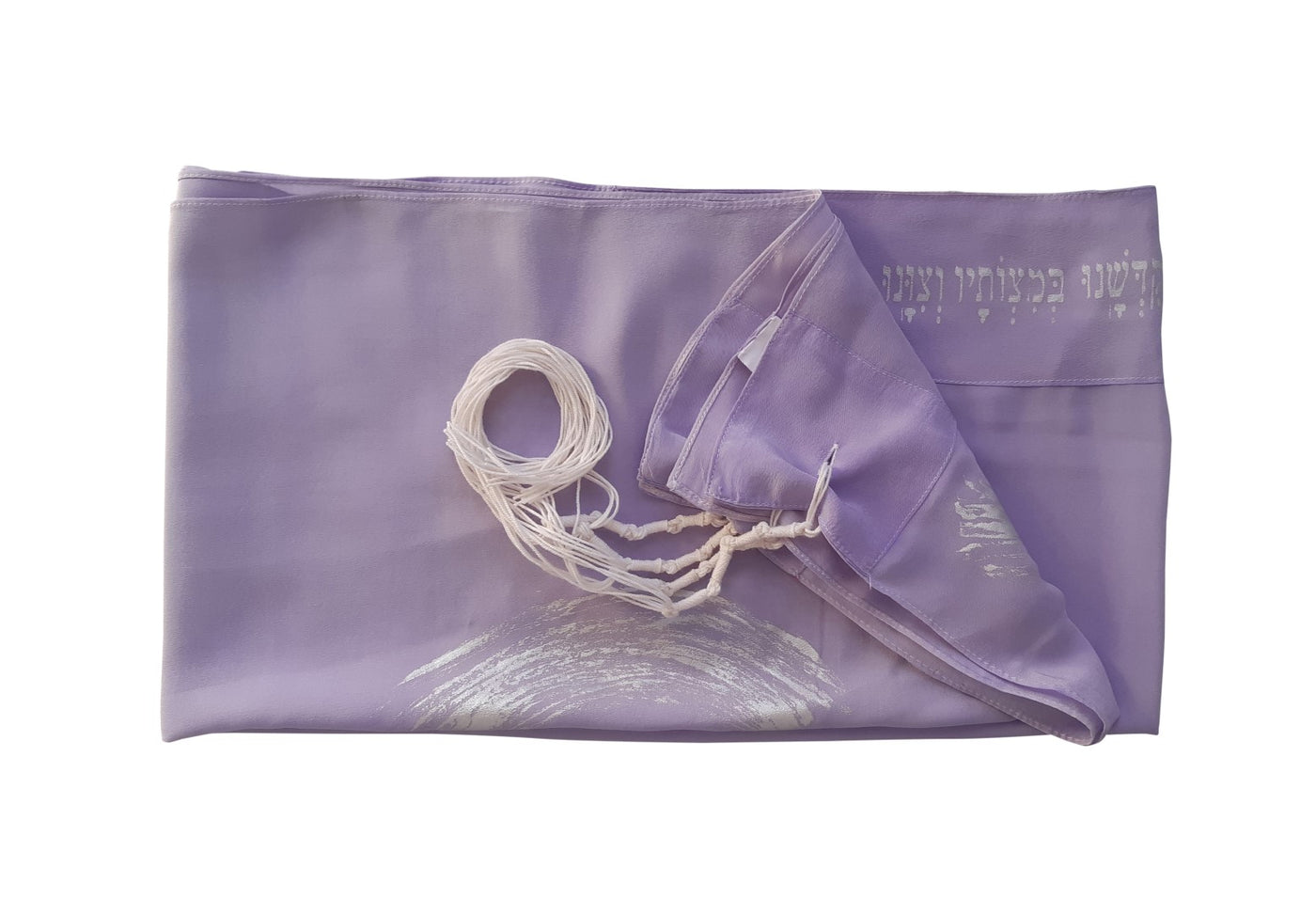 Lilac waves Silk Tallit for women, Tallit for Girl, Bat Mitzvah Tallit, Feminine Tallit, Women's Tallit Prayer Shawl flat 2