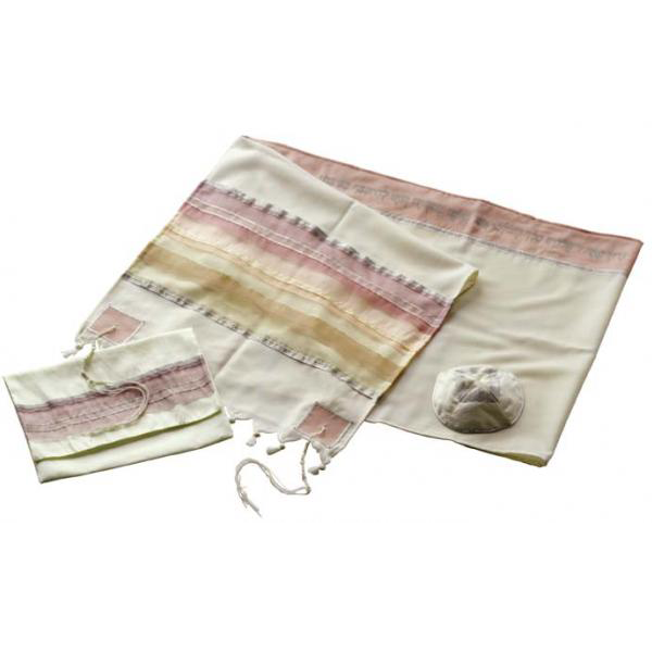 Desert Sunset Wool Tallit, Bat Mitzvah tallit, girls tallit, womens tallit set by Galiee Silks