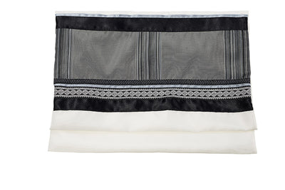 Modern Grey & Black Tallit for Men bag