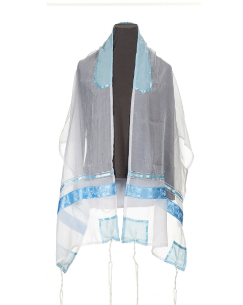 Blue Paisley Tallit for women, Bat Mitzvah Tallit