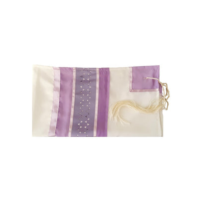 Lilac Star of David Tallit for women, Bat Mitzvah Tallit flat