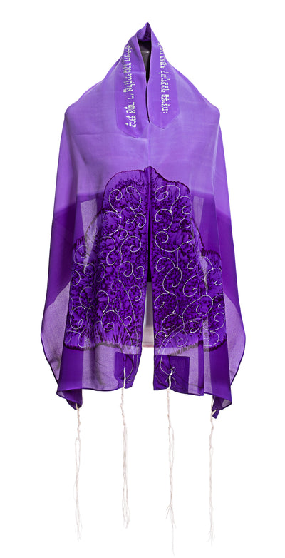 Tree of Life Tallit for Women, Bat Mitzvah Tallit, girls tallit, womens tallit, Silk tallit, purple tallit